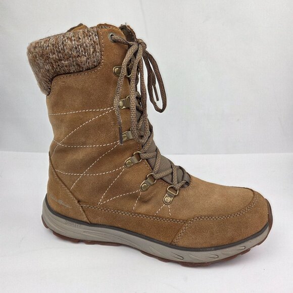 Eddie Bauer Laurel Lace Up Waterproof Suede Boots Tan Size 8.5 - Picture 2 of 10